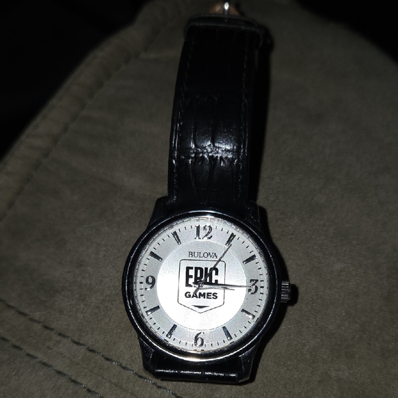 RARE Bulova Black and Silver Epic Games Watch
